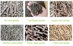 different biomass pellets