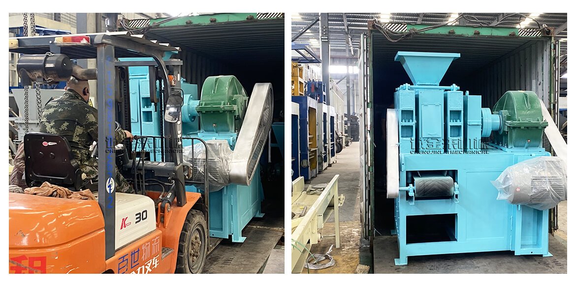 Large Briquetting Machines Successfully Loads Containers for Shipment to India-1