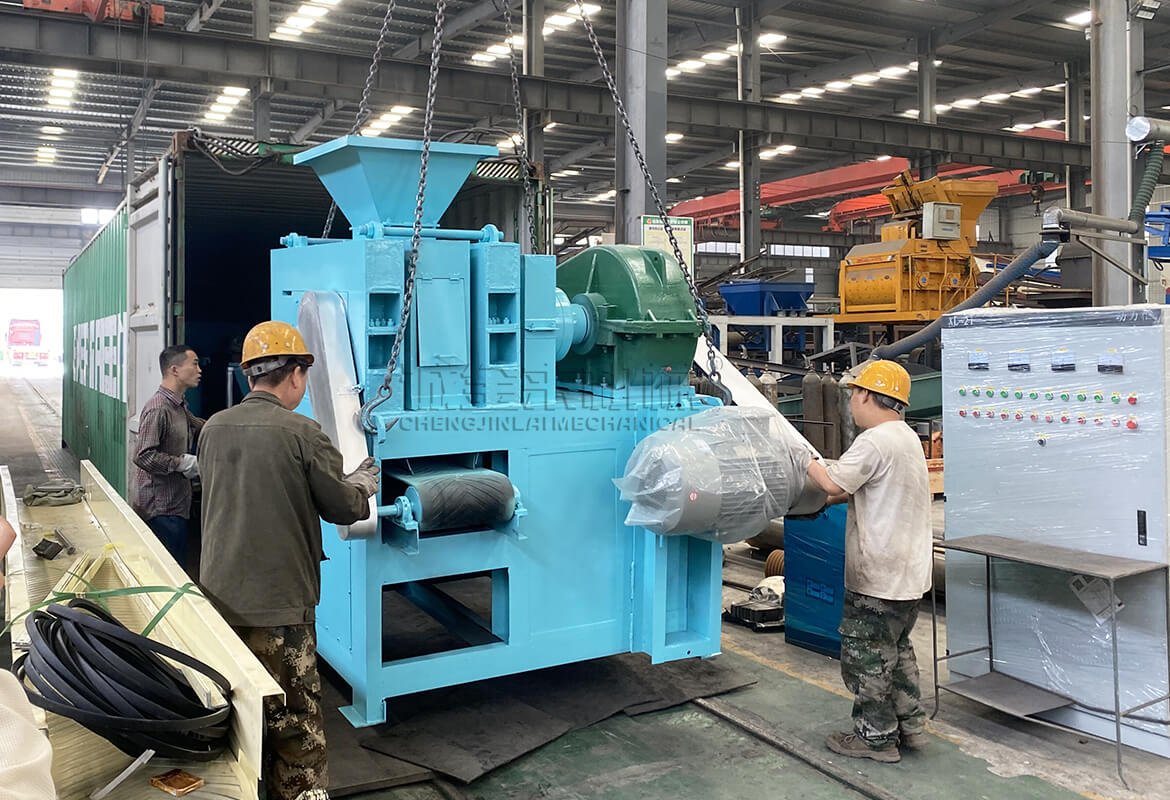Large Briquetting Machines Successfully Loads Containers for Shipment to India